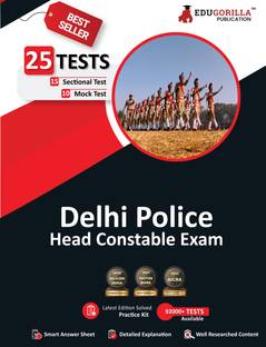 Delhi Police Head Constable Recruitment Exam  - 2024 | 10 Full Length Mock Tests and 15 Sectional Tests (1100 Solved Questions) with Free Access to Online Tests