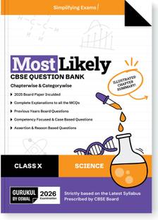 Gurukul By Oswal Science Most Likely CBSE Question Bank Class 10 Exam 2026 - Board Solved Paper 2025, Chapterwise & Categorywise, Chapter Summary, Competency Focused, MCQs, Case, A&R, PYQs