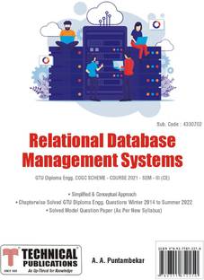 GTUT DIPLOMA Relational Database Management System GTU 21 Course ( III - CE - 4330702)