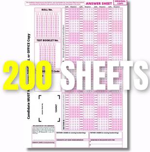 OMR Practice Sheets For Competitive Exams – 200 MCQ’s A4 Size, 200 Sheet