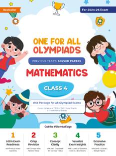 Oswaal One For All Olympiad Class 4 Mathematics | Previous Years Solved Papers | For 2024-25 Exam