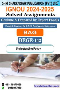 IGNOU BEGE 143 Solved Assignment 2024-25 Understanding Poetry IGNOU Solved Assignment IGNOU BAG English (2024-2025) bege143