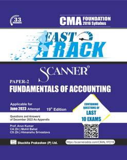 Scanner CMA Foundation (2016 Syllabus) Paper-2 Fundamentals of Accounting (Fast Track Edition) (Applicable for June 2020 Attempt)