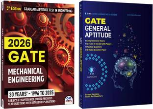 GATE Mechanical Engineering 2026  - GATE General Aptitude [Set of 2 Books] Topic Wise PYQ with Detailed Explanations (1996–2025) | Detailed Theory + Solved Questions & 20 Mock Tests | Best PYQ Book Set for GATE Mechanical Engineering 2026 |Two Brothers Publications