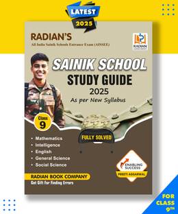 Sainik School Guide Book Class 9 for Entrance Exam AISSEE 2025 English Medium Paperback, Radian Book Company|New Latest Edition For 2025-2026