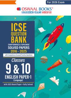Oswaal ICSE Question Bank Chapterwise & Topicwise Solved Papers Class 9 & 10 English-1 For 2026 Exam