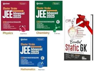 JEE Advanced 2025 Master Stroke Physics + Chemistry + Mathematics Combo (Set of 3 Books) - New Edition 2025 & DISHA STATIC GK