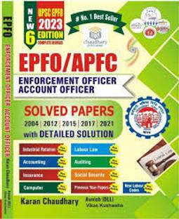 EPFO/APFC Enforcement officer Account Officer 2023 labour law Industrial Relation and Accounting & social security Book with Detailed previous year Solved papers 6th edition by Karan Chaudhary  - blackbook
