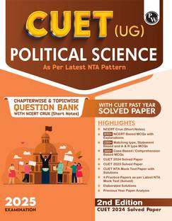 PW CUET (UG) Political Science 2025 Chapterwise & Topicwise Question Bank