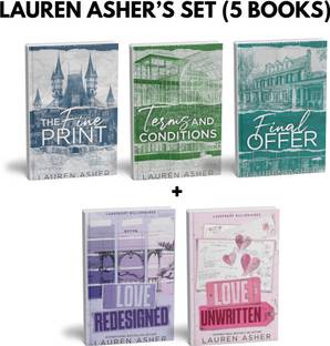 LAUREN ASHER'S SET | (THE FINE PRINT, TERMS AND CONDITONS, FINAL OFFER, LOVE REDESIGNED, LOVE UNWRITTEN) | 5 BOOKS COMBO | ROMANCE BOOKS | PAPERBACK | ENGLISH | BEST QUALITY | BOOKFORYOU