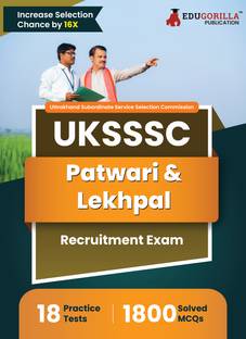 UKSSSC Patwari/Lekhpal Book  - 2024 (English Edition) - Uttarakhand Subordinate Service Selection Commission - 18 Practice Tests (1800 Solved MCQs) with Free Access to Online Tests