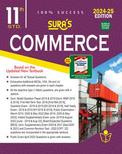 SURA`S 11th Standard Commerce Exam Guide in English Medium 2024-25 Edition - Based on the Updated New Textbook