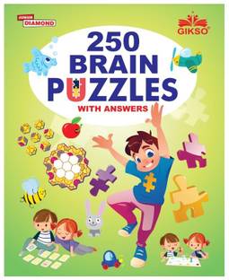 GIKSO 250 Brain Puzzles Book for Kids Age 3 - 5 Years Old | Includes Fun Activities Like Mazes, Join the Dots, Drawing, Colouring, GK, Riddles and Completing Patterns  - 250 Brain Puzzles Book - Brain Booster Activity Book for Kids 3 - 5 Years Old (English)