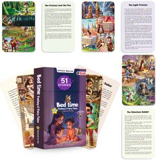 Bedtime Fantasy and Fairy Tales 51 Flashcards For Kids For 3+ Years Old - PW Kids
