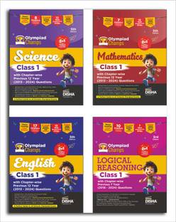 Combo Class 1 (set of 4 books) Olympiad Champs Science, Mathematics, English & Logical Reasoning with Chapter-wise Previous 12 Year (2013 - 2024) Questions 5th Edition