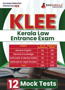 KLEE  - 2024 | 12 Full Length Mock Tests (Solved 2400+ MCQs) with Free Access to Online Tests