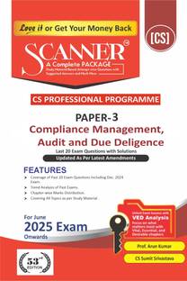 Compliance Management, Audit and Due Diligence (Paper 3 | Gr. I | CS Professional) Scanner - Including questions and solutions | Applicable for June 2025 Exam | Green Edition