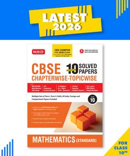 MTG CBSE 10 Years (2025-2016) Chapterwise Topicwise Solved Papers Class 10 Mathematics Standard - CBSE Champion For 2026 Exam | Free Video Solution of PYQs | CBSE Sample Papers (As Per Latest Pattern)