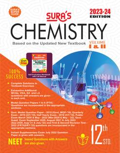 SURA`S 12th Std Chemistry Volume 1 and 2 Exam Guide in English Medium 2023-24 Edition