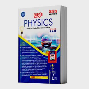 SURA`S 12th Standard Physics ( Volume I & II ) Guide in English Medium 2025-26 Latest Updated Edition