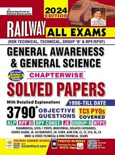 Railway All Exam General Awareness & General Science Chapterwise Solved Papers Railway Gk + Gs 3790+ Objective Questions TCS Pyqs