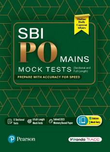 SBI PO Mains-Mock Tests | 12 Sectional and 8 Full-Length Tests | Solved 2023 Memory-based Paper | 1st Edition | - Pearson