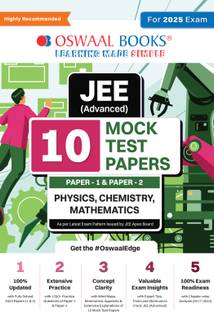 Oswaal JEE (Advanced) 10 Mock Test Papers (Paper-1 & Paper-2) Physics, Chemistry, Mathematics (For 2025 Exam)
