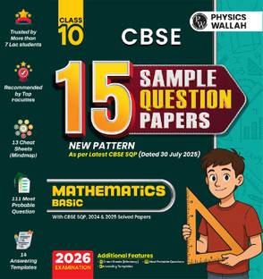 PW CBSE 15 Sample Question Papers Class 10 2025-26 - Basic Maths For 2026 Board Exam