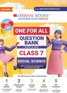 Oswaal One for All Question Bank Ncert and Cbse, Class-7 Social Science (for 2024 Exam)