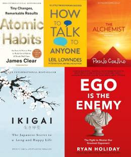 Atomic Habits + The Alchemist + Ikigai + Ego Is The Enemy + How To Talk To Anyone - Combo Of 5 Books