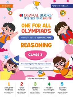 Oswaal One For All Olympiad Class 3 Reasoning | Previous Years Solved Papers | For 2024-25 Exam