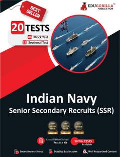 Indian Navy Senior Secondary Recruits (SSR) Recruitment Exam  - 8 Full Length Mock Tests and 12 Sectional Tests (1100 Solved Questions) with Free Access to Online Tests