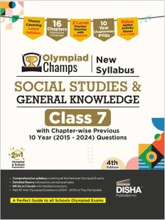 Disha Olympiad Champs New Syllabus Social Studies & General Knowledge Class 7 with Chapter-wise Previous 10 Year (2015 - 2024) Questions 4th Edition | Theory, PYQs, Past & Practice Exercise | 2026 Exam