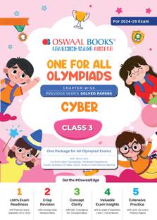 Oswaal One For All Olympiad Class 3 Cyber | Previous Years Solved Papers | For 2024-25 Exam