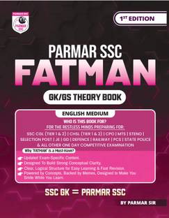 Parmar SSC Fatman | GK/GS Theory Book | English Medium | 1st Edition, 2025 | Useful For SSC CGL and CHSL (Tier 1 & 2) | CPO | MTS | Steno | Selection Post | JE | GD | Defence | Railway | PCS | State Police & All Other One Day Competitive Examination