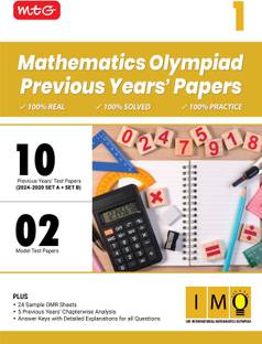 MTG Class-1 IMO Olympiad 10 Previous Years Papers Mathematics (2024-2020 Set A & B) - Model Test Papers with 24 Sample OMR Sheets & Chapterwise Analysis | PYQs For SOF Olympiad 2025-26 Exam