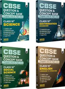 (Old Edition) PW CBSE Question and Concept Bank (QCB) Class 10 Science, Math (S), Social Science and English Language & Literature Combo Set of 4 Books