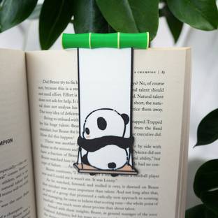 HOBIGO 3D CALM SWINGING PANDA BOOKMARK, CUTE PANDA BOOKMARK Plastic Bookmark