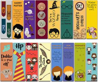 RINKON Harry Potter Bookmarks Pack of 16 Bookmarks Hogwarts Quotes HarryPotter Series Bookmark Bookmark