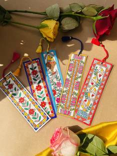 crafcan Madhubani Hand painted BOOKMARK | Set of (Any) 5 Paper Painting Bookmark
