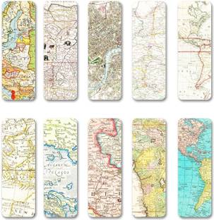 craft maniacs WORLD MAP SET OF 12 BEAUTIFUL BOOKMARKS FOR READERS BOOKS Bookmark