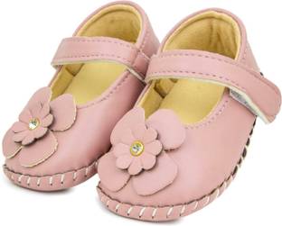 Neska Moda 6 To 12 Months Baby Girls Belly Shoe Fancy Partywear Floral Soft Velcro Sandal Booties