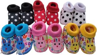 APLIX Baby Booties For Girls and Boys Shoes Boots Pack of 3 Booties