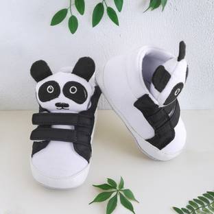 Baby Moo Panda Black Velcro Booties Booties