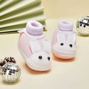 Neska Moda 3 To 12 Months Baby Boys & Baby Girls Cute Soft Cotton Pre-Walker Rabbit Face Booties