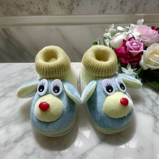 Trecify 0 To 12 Months Baby Boys & Baby Girls Soft Velvet Cute Booties