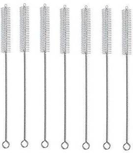 YTM Straw Cleaning Brush Combo Cleaner Set Of 7 (White, Silver)