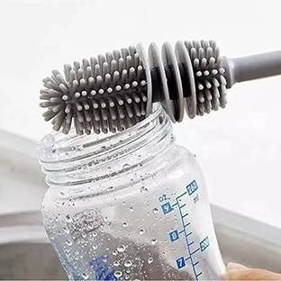 ZEKARO Silicone Bottle Cleaning Brush Long Handle for Milk Bottle,Glasses,baby bottle