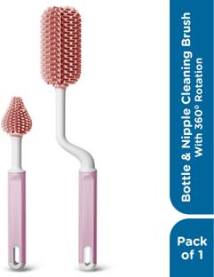 MeeMee Silicone Bristle Baby Feeding Bottle Cleaning Brush & Nipple Cleaner