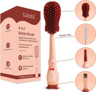 tutots Silicone 4 in 1 Bottle Brush for Nipple and Tableware